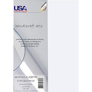 Capa para encadernacao a4 acetato cristal 0,25mm - usa folien (pct.c/50)