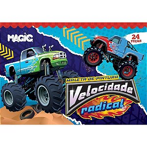 Maleta para pintura carros 24 pecas 15x10,5cm - magic kids (unidade)