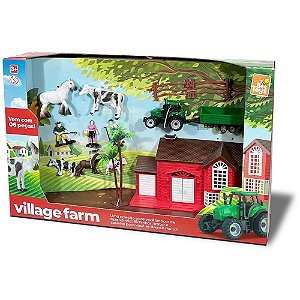 Cenario tematico (playset) village farm - bee toys (unidade)
