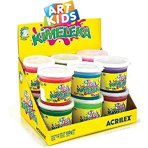 Slime kimeleka cores sortidas 180g - acrilex (cx.c/12)
