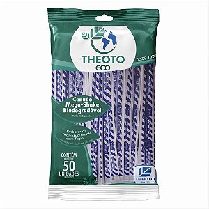 Canudo biodegradavel mega drink - theoto (pct.c/50)