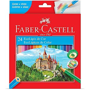Lapis de cor sextavado ecolapis 24 cores s/kit - faber-castell (pct.c/06)