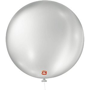 Balao 5 liso cintilante prata redondo - sao roque (pct.c/25)