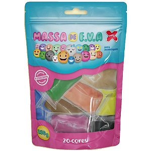 Massa de eva 20 cores sortidas total 250g - make+ (pacote)