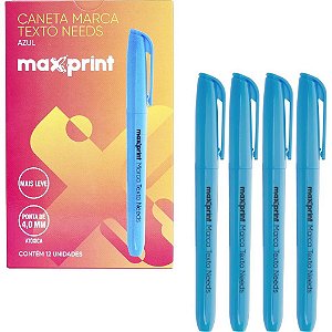 Caneta marca texto needs azul - maxprint (cx.c/12)