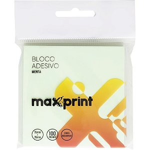 Bloco de recado autoadesivo 76x76mm hope menta 100f - maxprint (unidade)