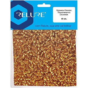 Micanga dourada transp. 40g.gran.3,6mm - honey (pacote)