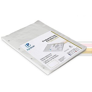 Envelope plastico oficio 4furos fino 0,06mm - polibras (pct.c/100)