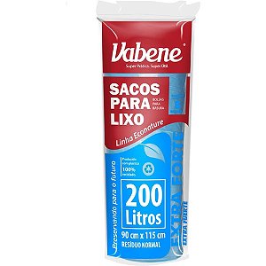 Saco para lixo 200l azul 90x115cm 50 micras - vabene (rl.c/05)