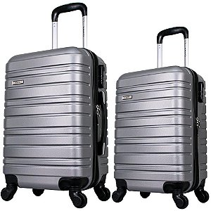 Mala de viagem abs 360° c/2 pecas prata - yins (kit.c/02)