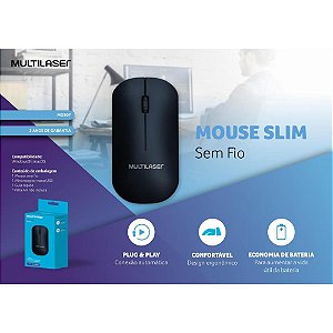 Mouse optico sem fio slim preto 1200dpi - multi (unidade)