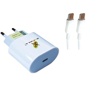 Carregador celular de parede turbo pd usb-c+cabo usb-c 6.0a - flex (unidade)