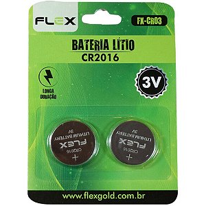 Pilha bateria botao cr2016 3v cart.c/02 - flex (cx.c/20)