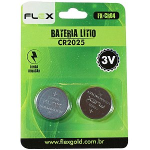 Pilha bateria botao cr2025 3v cart.c/02 - flex (cx.c/20)