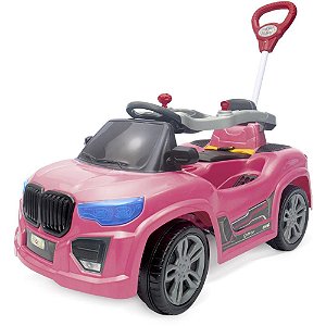 Veiculo para bebe bm car rosa 30kg c/som - maral (unidade)