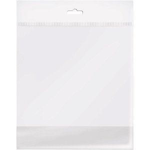 Saco adesivado transp. c/furo 12x18+3cm aba - cromus (pct.c/100)