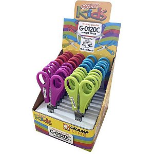 Tesoura escolar g-0120 cores (s) 13cm - gramp line (cx.c/20)