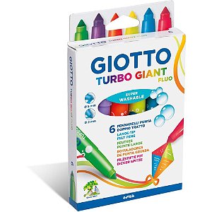 Caneta hidrografica jumbo giotto turbo giant fluor 6cor. - canson (unidade)