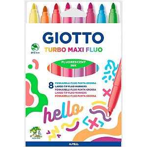 Caneta hidrografica jumbo giotto turbo maxi fluor 8cor. - canson (unidade)