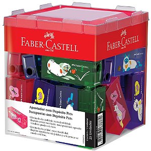 Apontador com deposito pets 4modelos - faber-castell (dp.c/25)