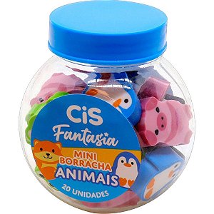 Borracha decorada cis fantasia mini animais (s) - sertic (pote-20)