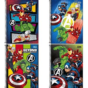 Caderno 01x1 capa dura avengers 80fls fit - tilibra (pct.c/04)