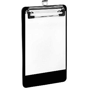 Prancheta plastica a6 preta slip c/50 folhas - acrimet (unidade)