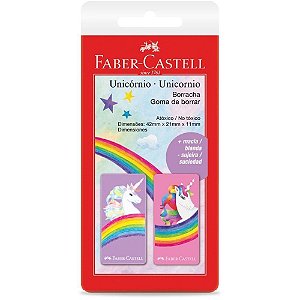 Borracha colorida unicornio 2 modelos cartela - faber-castell (cx.c/24)