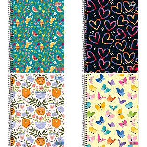 Caderno 01x1 capa dura hit feminino 80fls 50g. - tilibra (pct.c/04)