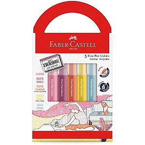 Caneta com ponta porosa fine pen 5 cores c/cheirinho - faber-castell (pct.c/06)