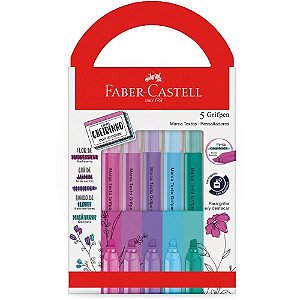 Caneta marca texto grifpen 5 cores c/cheirinho - faber-castell (pct.c/06)