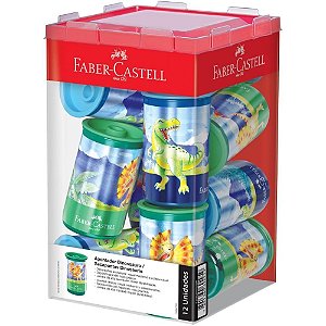 Apontador com deposito dinossauro 2 modelos - faber-castell (dp.c/12)