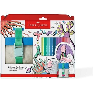 Caneta com ponta porosa fine pen shoulder bag 10 cores - faber-castell (pct.c/02)