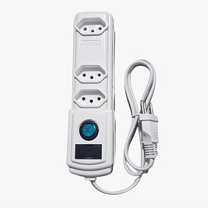 Filtro de linha 3 tomadas branco c/ fusivel - bright (unidade)