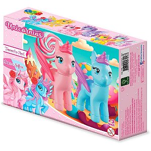 Brinquedo para montar unicornios c/02unid.(s) - ggb plast (unidade)