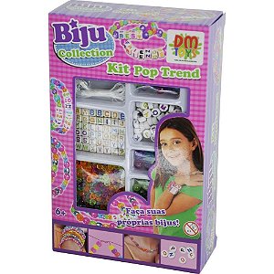 Bijuteria e micanga kit pop trend biju collection - dm toys (kit)