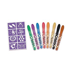 Tatuagens tattoo colecction c/caneta 16p - dm toys (kit)