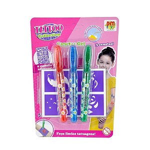 Tatuagens tattoo colection c/caneta 11pc - dm toys (kit)