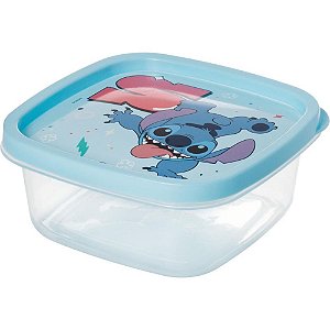Pote plastico stitch quadrado 580ml - plasutil (unidade)