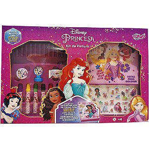Maleta para pintura princesas kit pintura c/adesiv - toyng (unidade)