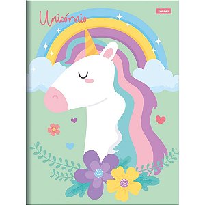 Caderno brochura 1/4 capa dura unicornio 80fls. - foroni (pct.c/10)