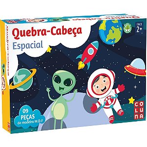 Quebra-cabeca madeira espacial 9 pecas 24x16x5cm - coluna (unidade)