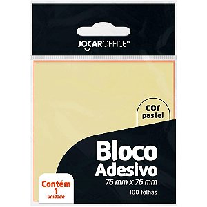 Bloco de recado autoadesivo jocar amar. pastel 76x76 100fl - leonora (cx.c/12)