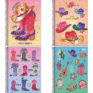 Caderno 01x1 capa dura west girl 80fls - tilibra (pct.c/04)