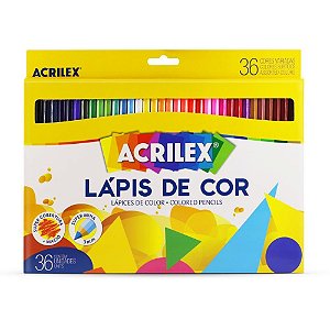 Lapis de cor sextavado 36 cores - acrilex (pct.c/04)