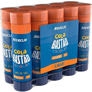 Cola em bastao escolar 10g - mercur (pct.c/10)