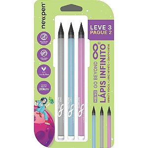 Lapis preto redondo infinito hb basic l3p2 3cores - newpen (bl.c/03)