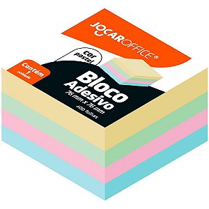 Bloco de recado autoadesivo jocar pastel 76x76 400fls - leonora (unidade)