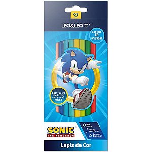 Lapis de cor triangular sonic 12 cores - leonora (estojo)