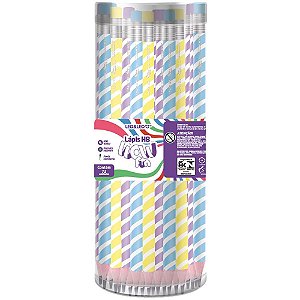 Lapis preto redondo decorado wow fun hb c/borracha (s) - leonora (pote-72)